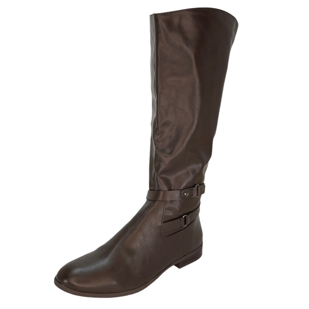 Style & Co Kindell Faux Leather Knee High Wide Calf Womens Boots Size 10.5M.